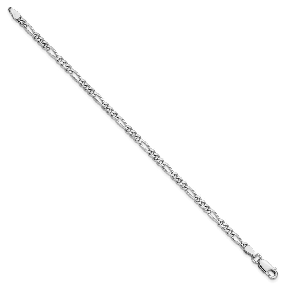 Sterling Silver Rhodium-plated 3.5mm Figaro Chain (QFG100R-9)