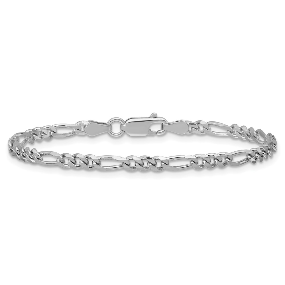 Sterling Silver Rhodium-plated 3.5mm Figaro Chain (QFG100R-9)