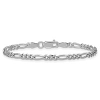Sterling Silver Rhodium-plated 3.5mm Figaro Chain view 3