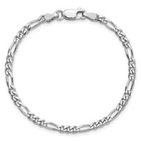 Sterling Silver Rhodium-plated 3.5mm Figaro Chain view 4