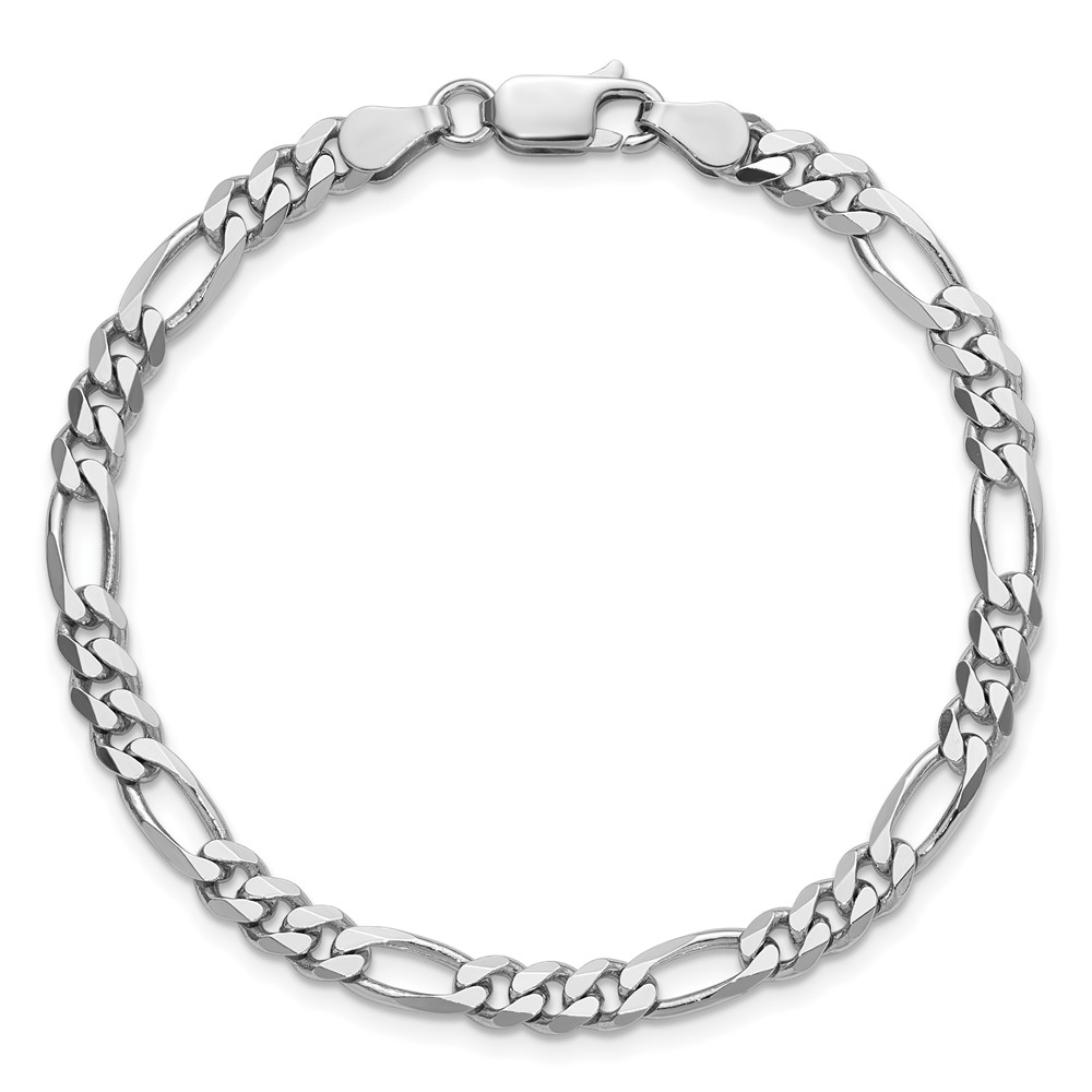 Sterling Silver Rhodium-plated 4.5mm Figaro Chain (QFG120R-9)
