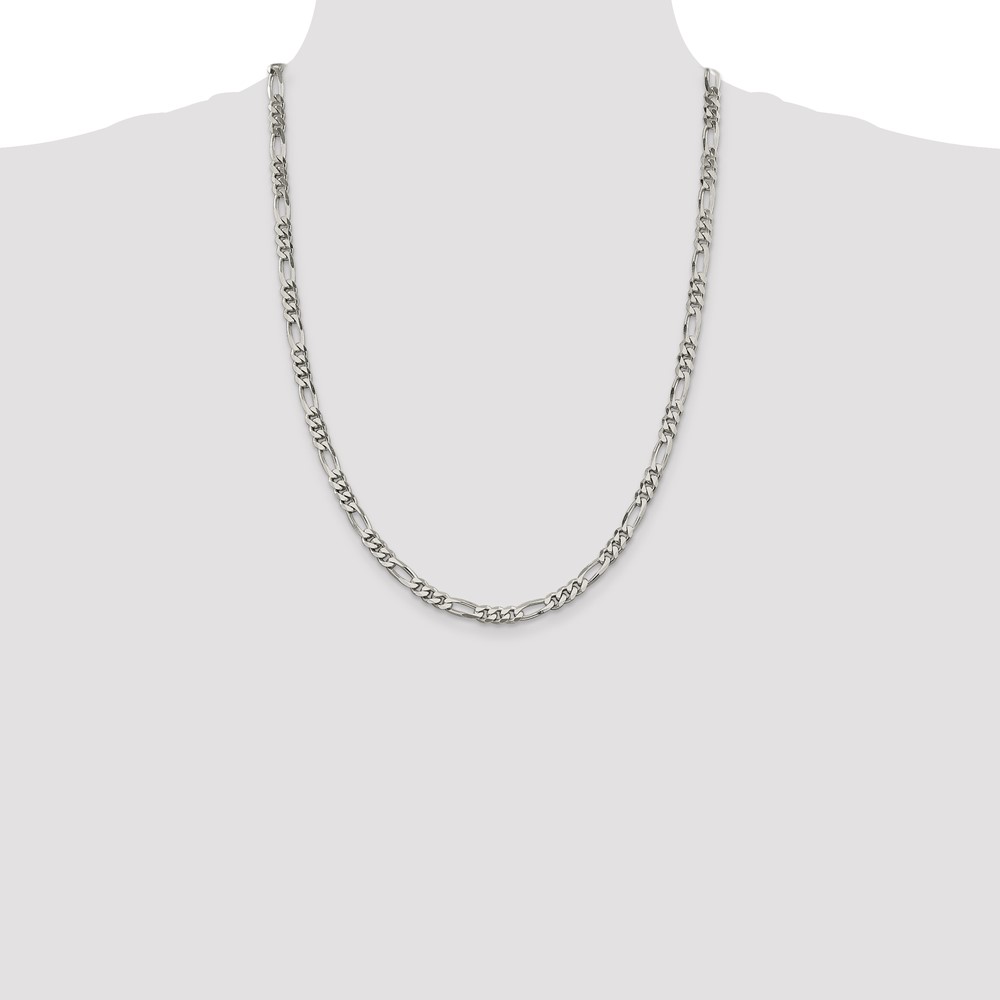 Sterling Silver 5.5mm Figaro Chain (QFG150-24)