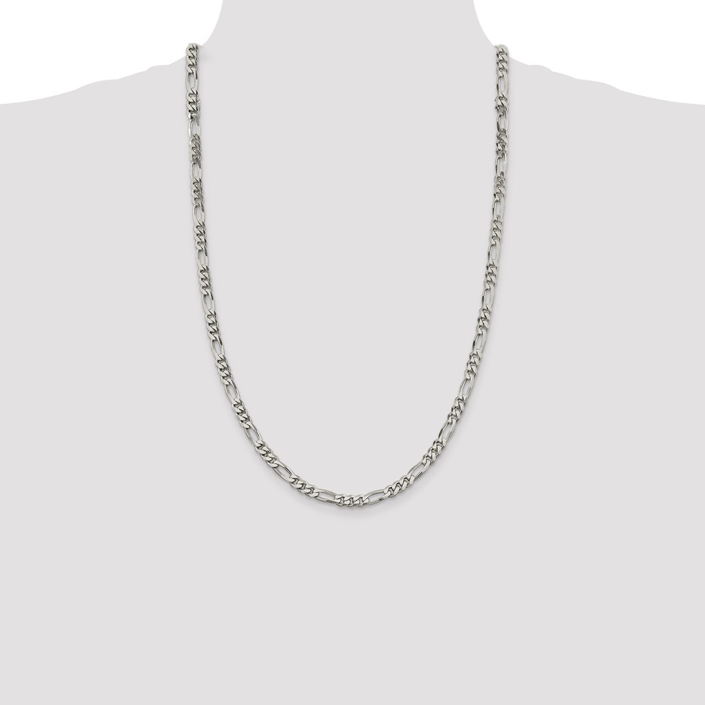 Sterling Silver 5.5mm Figaro Chain (QFG150-26)