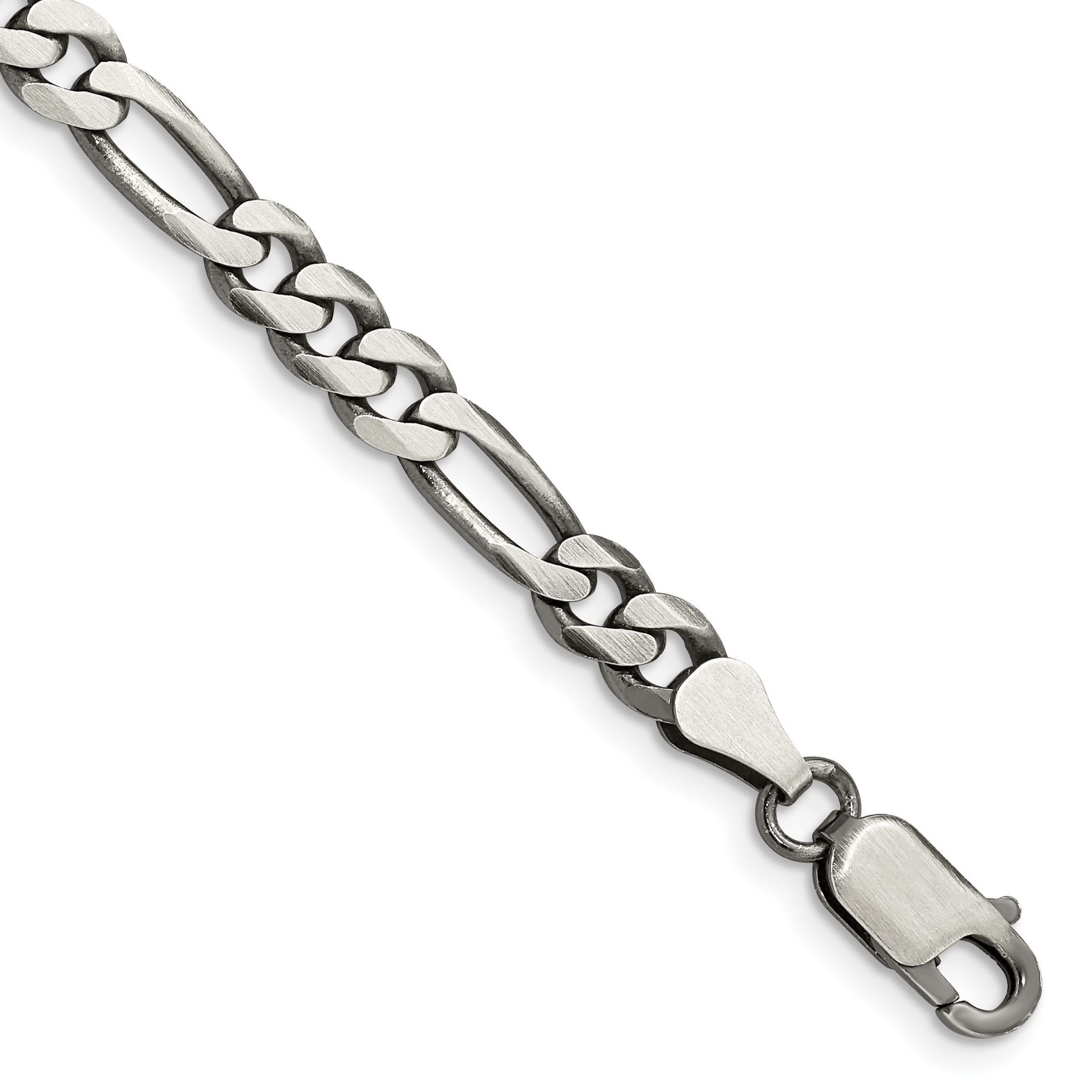 Sterling Silver Antiqued 5.5mm Figaro Chain (QFG150A-7)