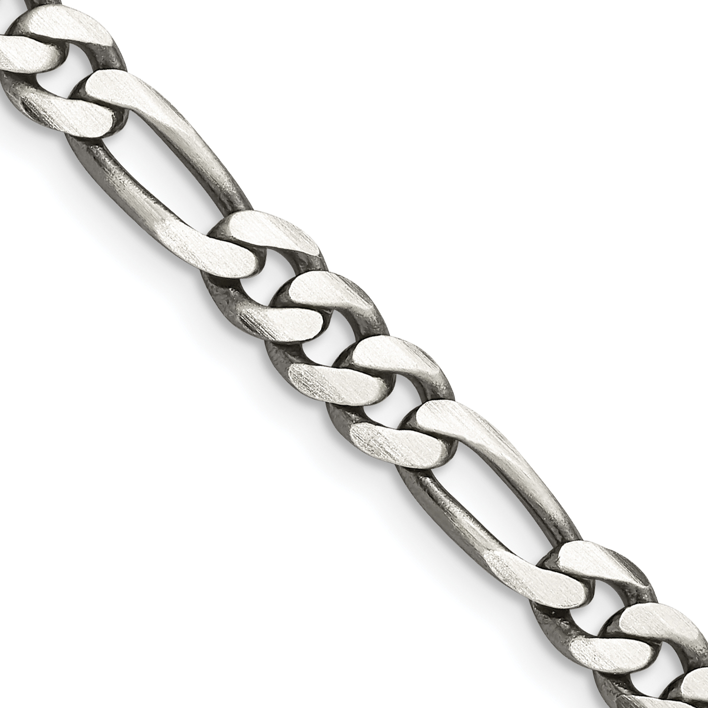 Sterling Silver Antiqued 5.5mm Figaro Chain (QFG150A-20)