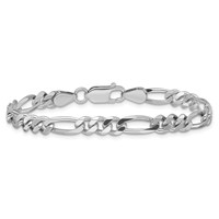 Sterling Silver Rhodium-plated 5.25mm Figaro Chain view 3