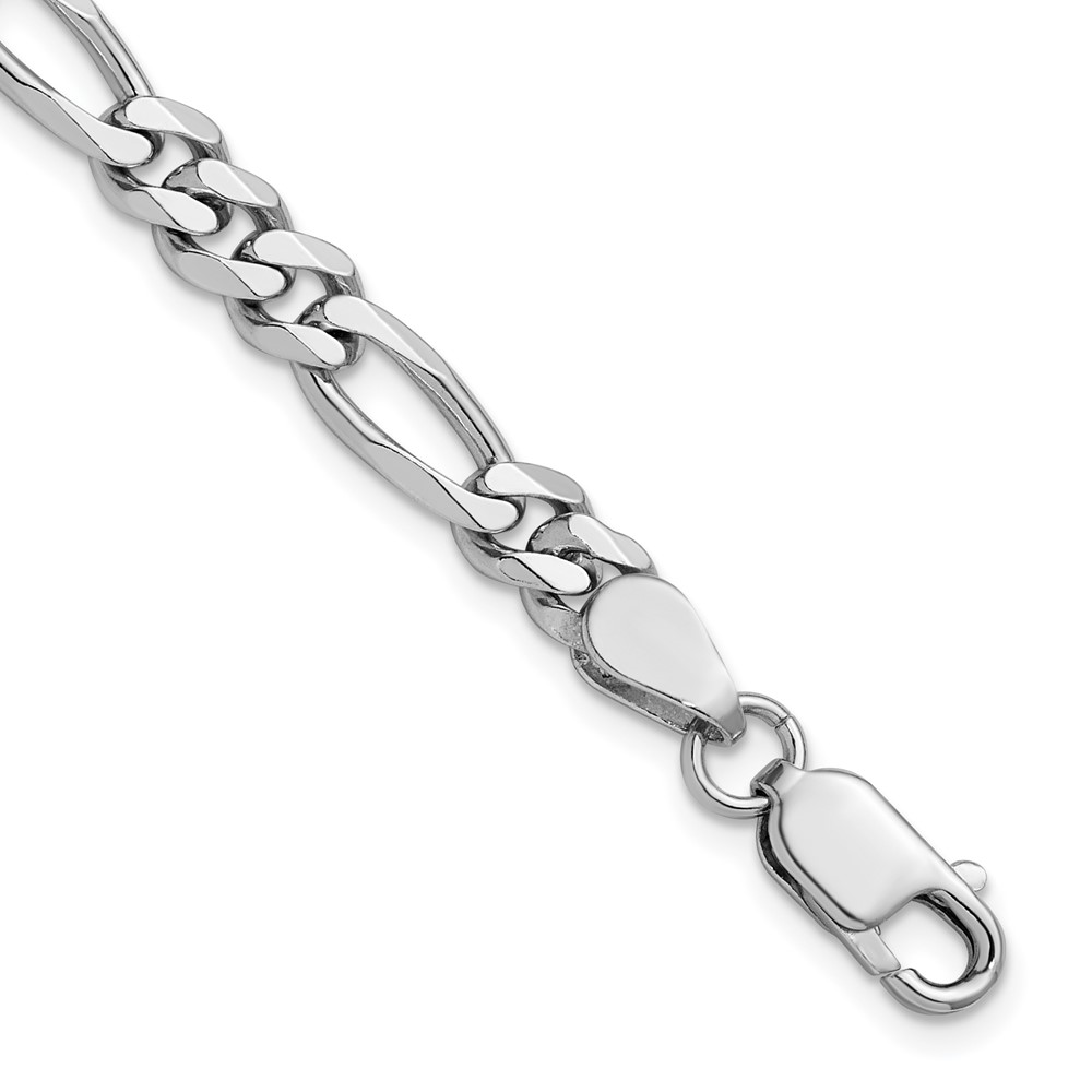 Sterling Silver Rhodium-plated 5.25mm Figaro Chain (QFG150R-10)