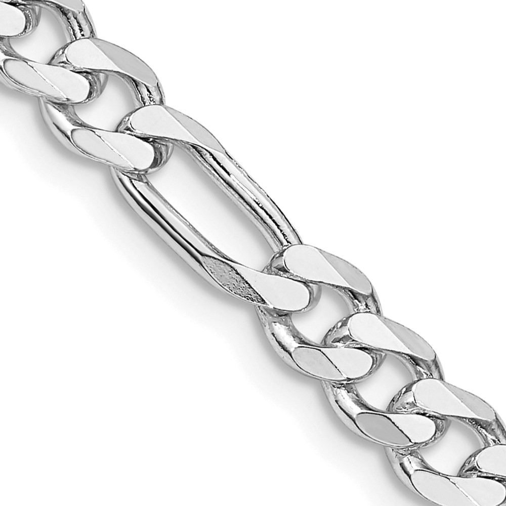 Sterling Silver Rhodium-plated 5.25mm Figaro Chain (QFG150R-20)