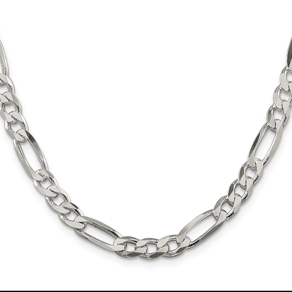 Sterling Silver 6.75mm Figaro Chain (QFG180-36)