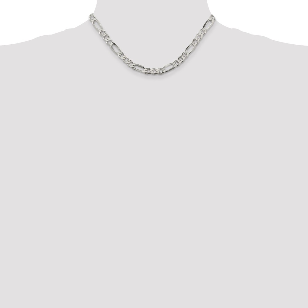 Sterling Silver 6.75mm Figaro Chain (QFG180-16)