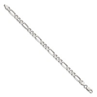 Sterling Silver Rhodium-plated 6.5mm Figaro Chain view 2