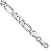 Sterling Silver Rhodium-plated 6.5mm Figaro Chain view 1