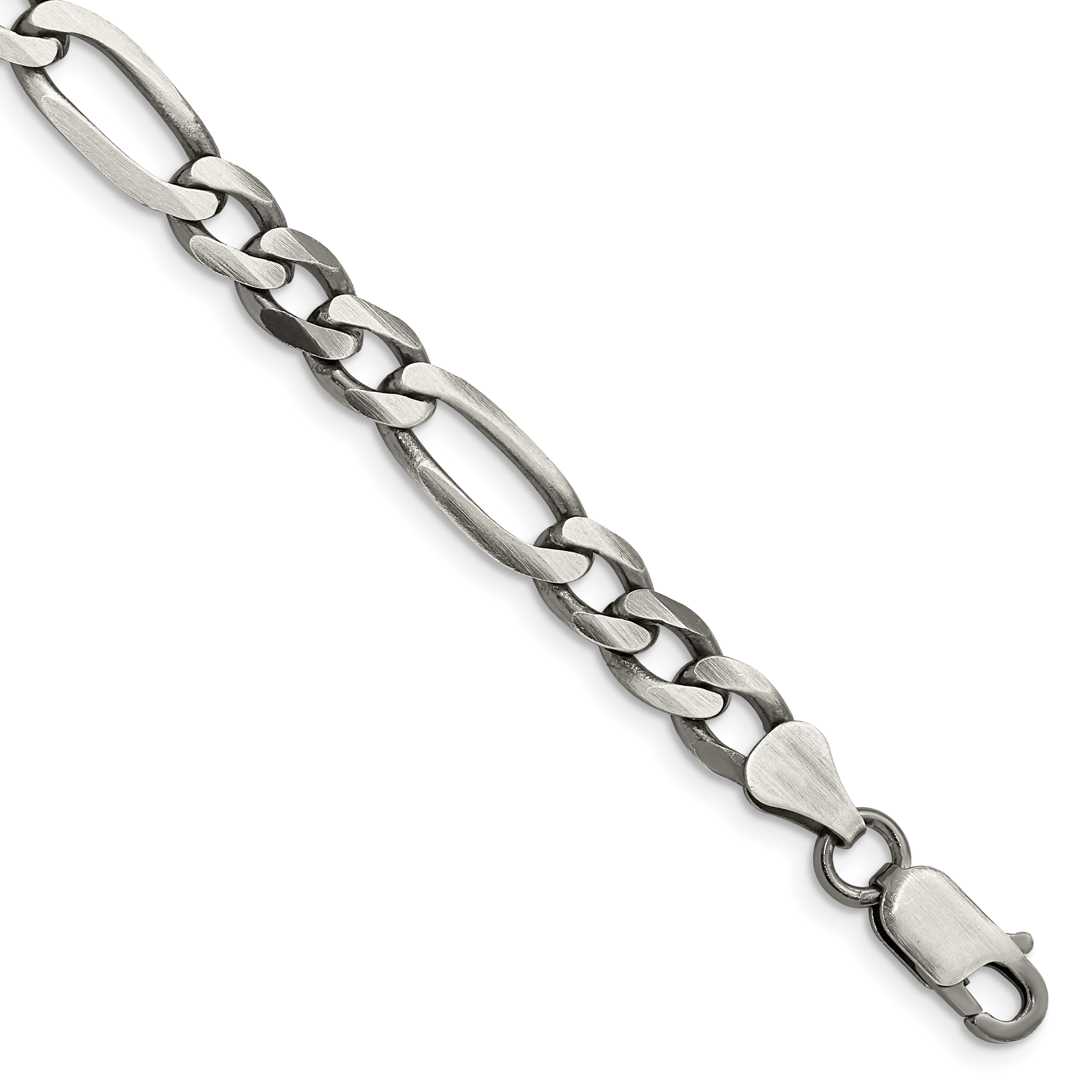 Sterling Silver Antiqued 6.5mm Figaro Chain (QFG180A-9)
