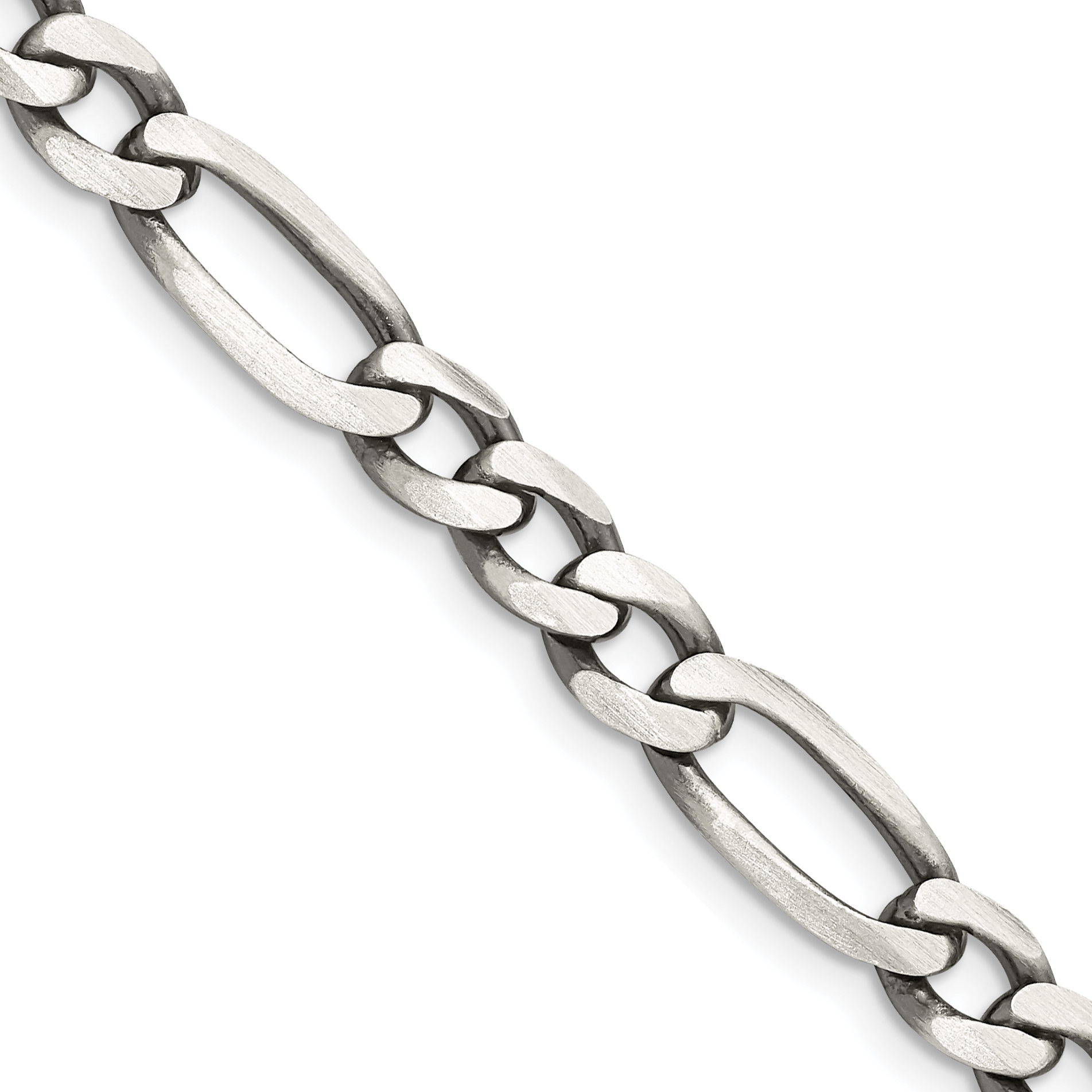 Sterling Silver Antiqued 6.5mm Figaro Chain (QFG180A-20)