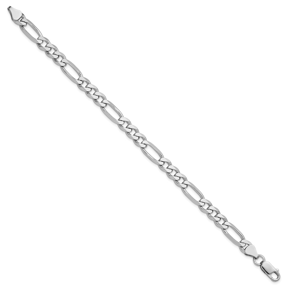 Sterling Silver Rhodium-plated 6.5mm Figaro Chain (QFG180R-9)