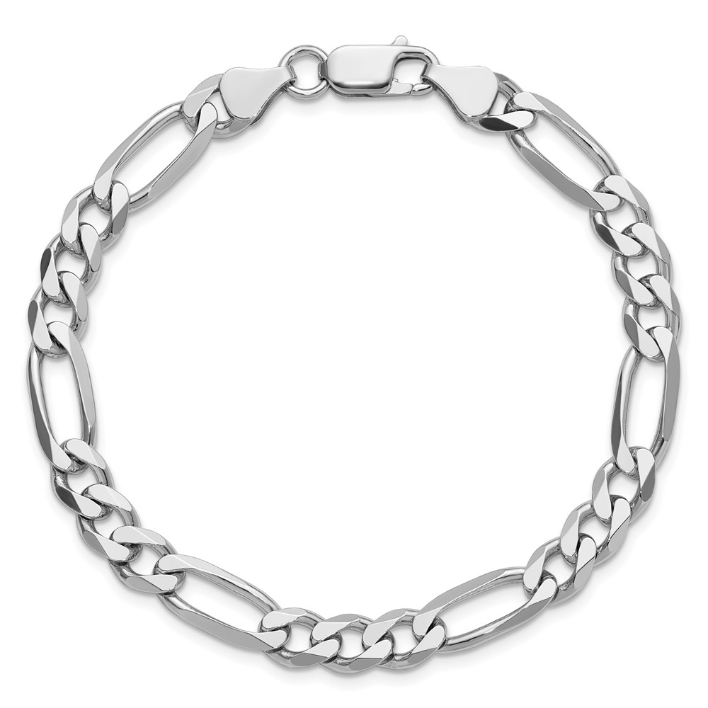 Sterling Silver Rhodium-plated 6.5mm Figaro Chain (QFG180R-9)