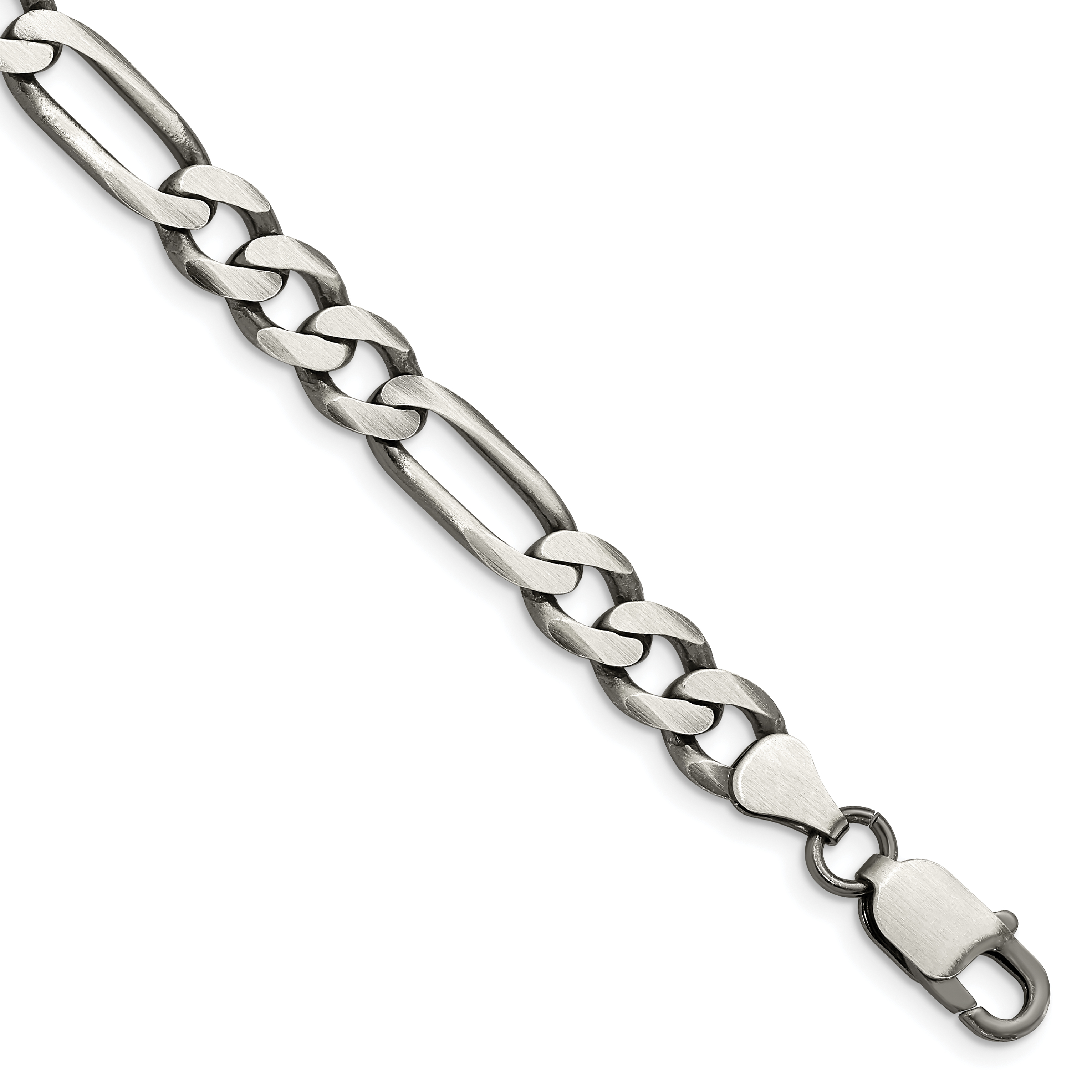 Sterling Silver Antiqued 7.5mm Figaro Chain (QFG200A-9)