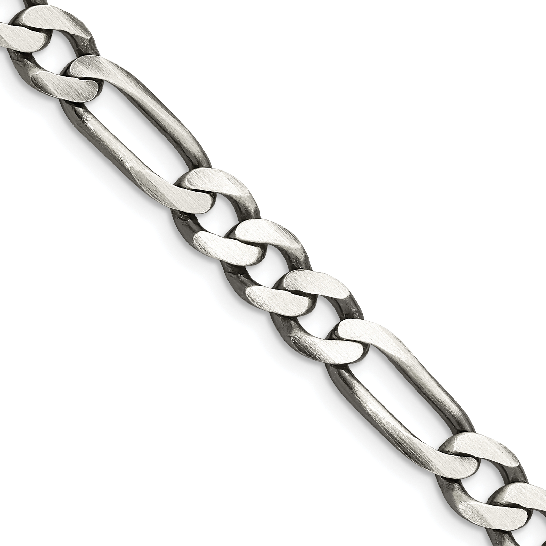 Sterling Silver Antiqued 7.5mm Figaro Chain (QFG200A-20)