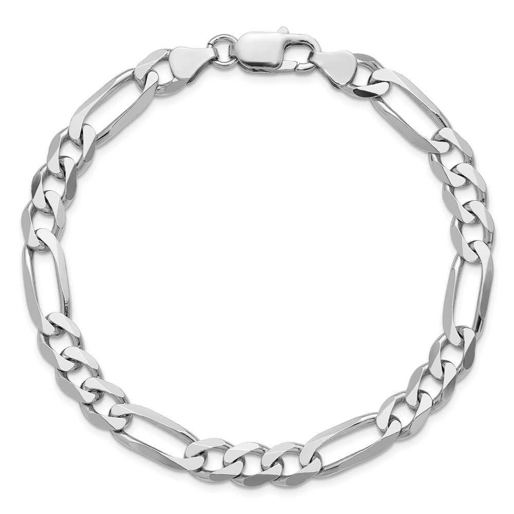 Sterling Silver Rhodium-plated 7.5mm Figaro Chain (QFG200R-8)