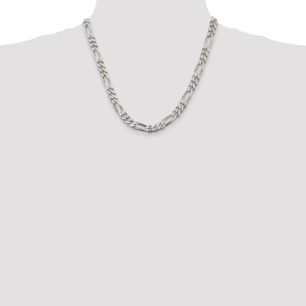 Sterling Silver 8mm Figaro Chain (QFG220-20)