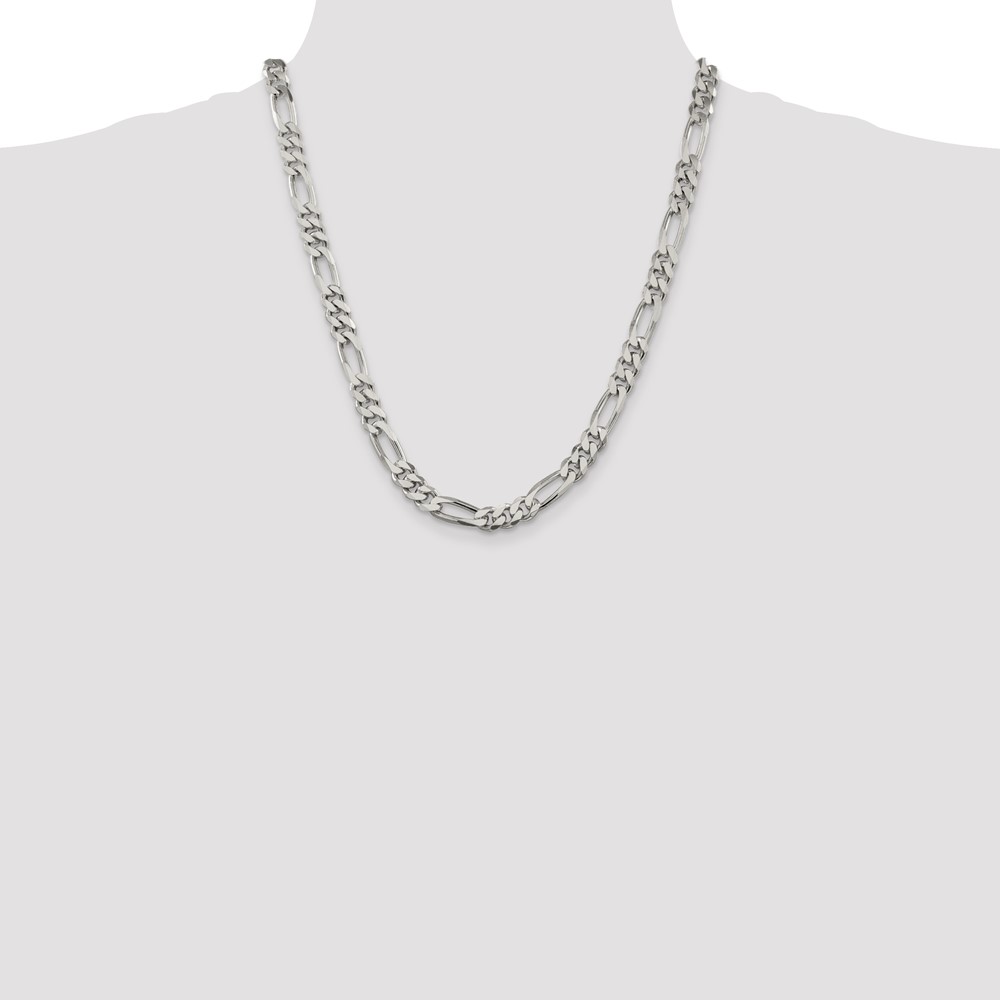 Sterling Silver 8mm Figaro Chain (QFG220-22)