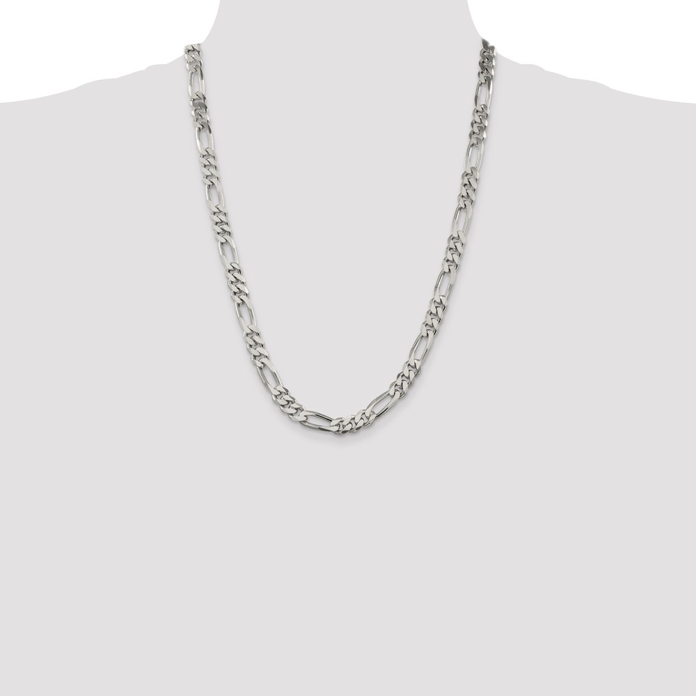 Sterling Silver 8mm Figaro Chain (QFG220-24)