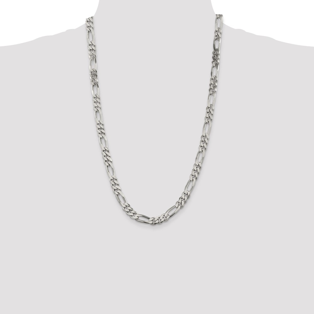 Sterling Silver 8mm Figaro Chain (QFG220-26)