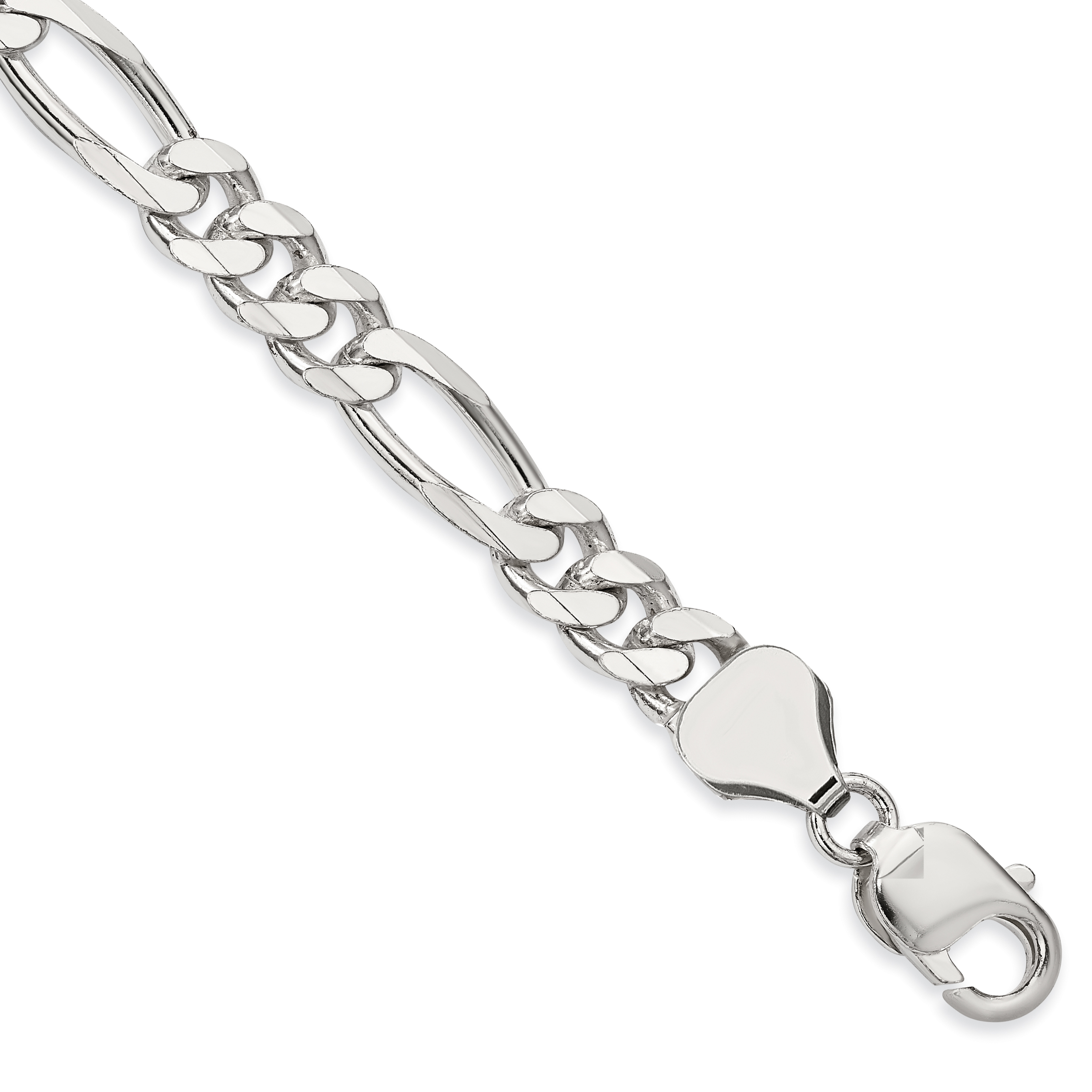 Sterling Silver 8mm Figaro Chain (QFG220-10)
