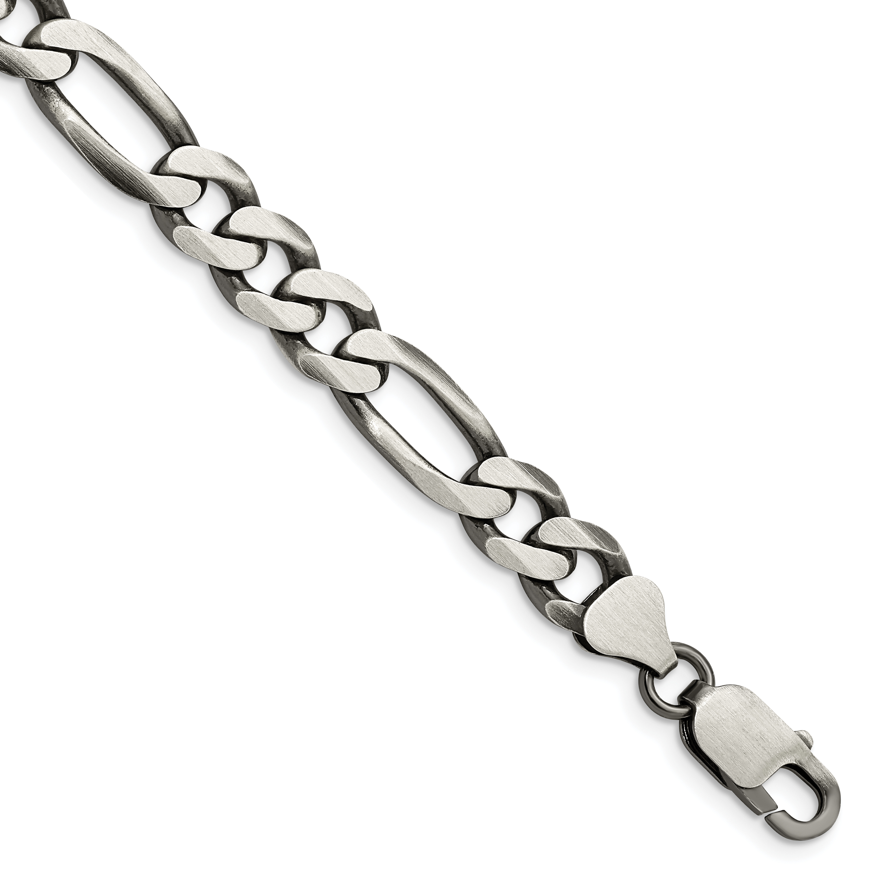 Sterling Silver Antiqued 7.75mm Figaro Chain (QFG220A-9)
