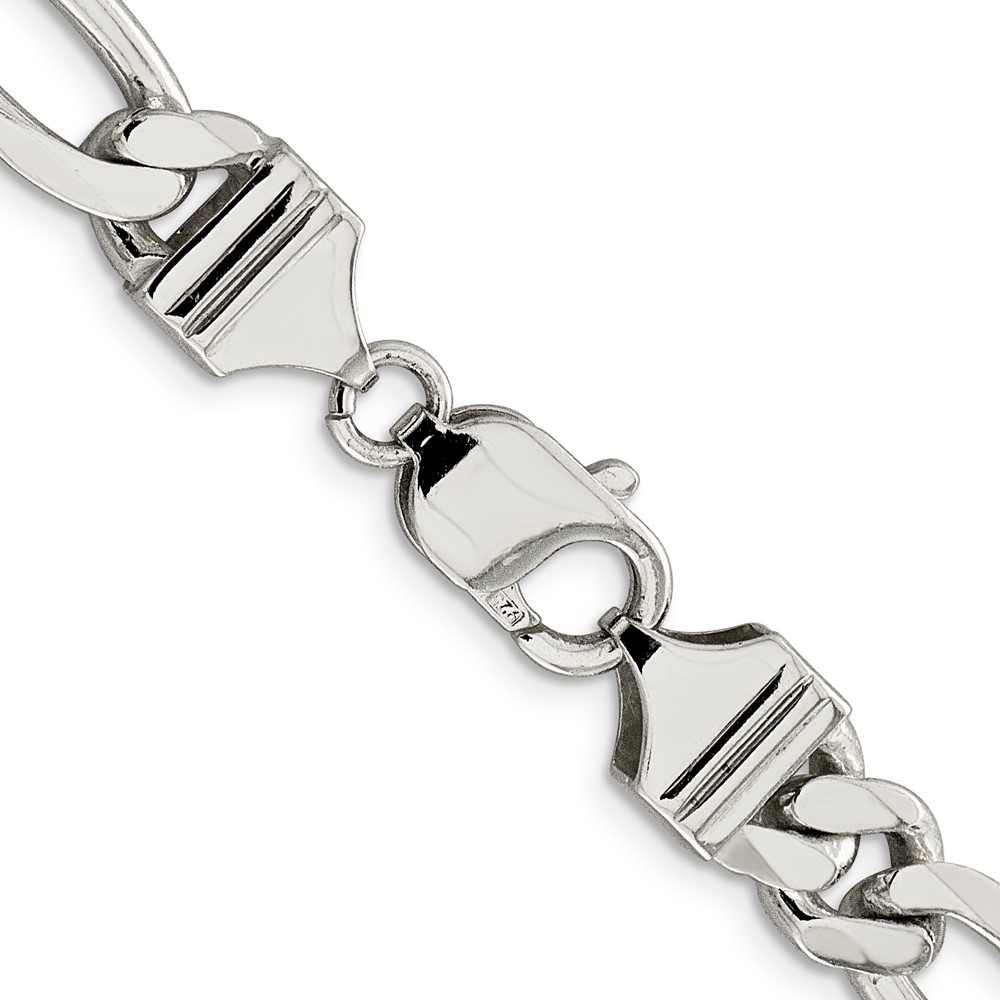 Sterling Silver 9mm Figaro Chain (QFG250-30)