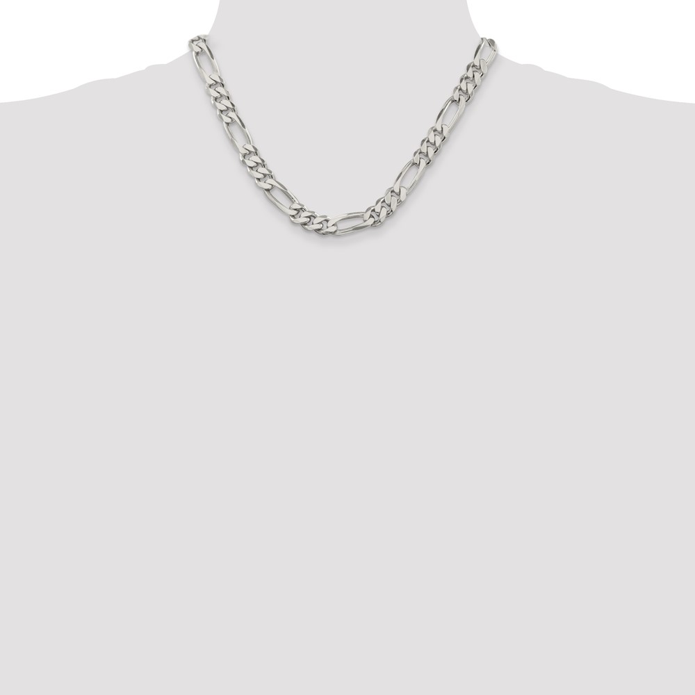 Sterling Silver 9mm Figaro Chain (QFG250-18)