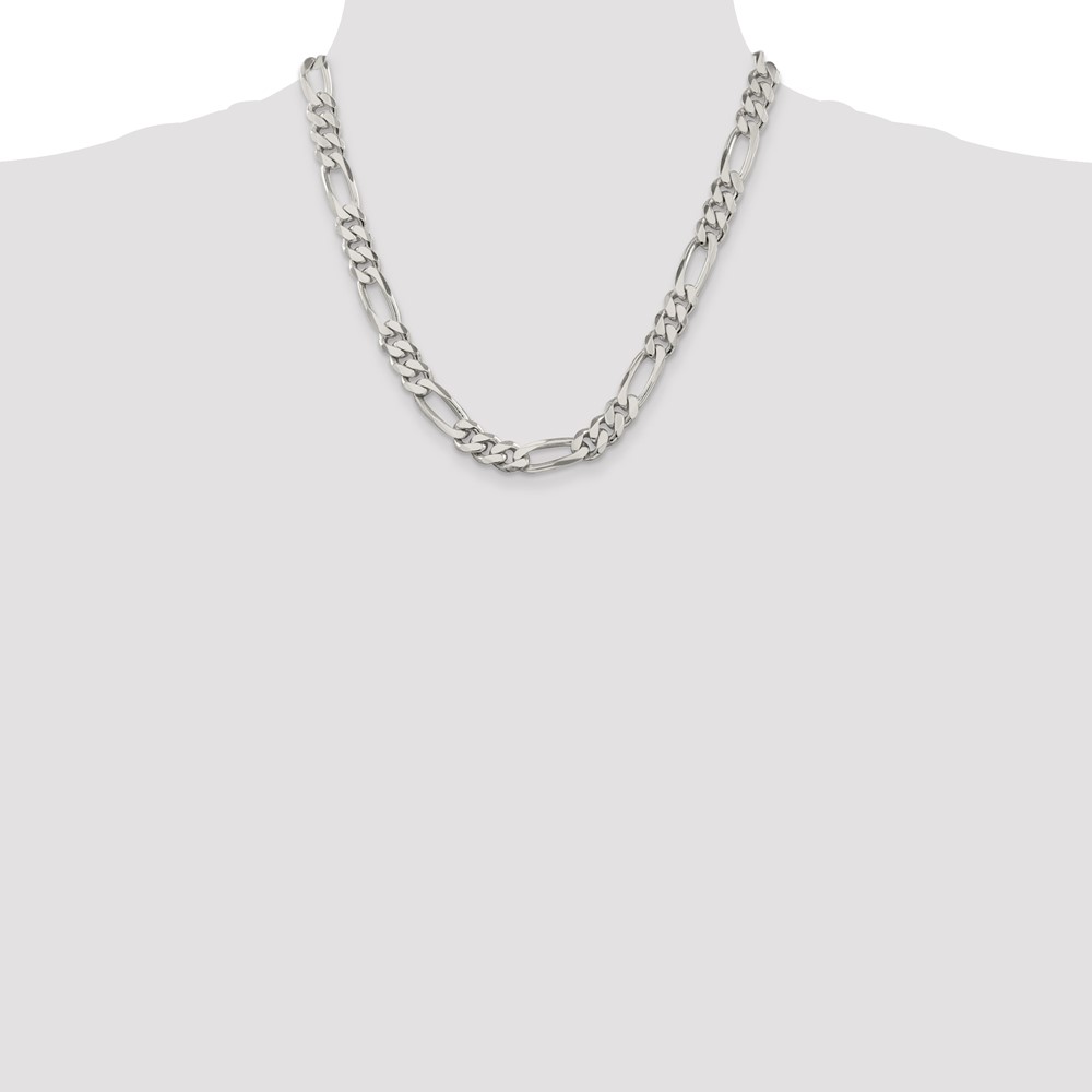 Sterling Silver 9mm Figaro Chain (QFG250-20)