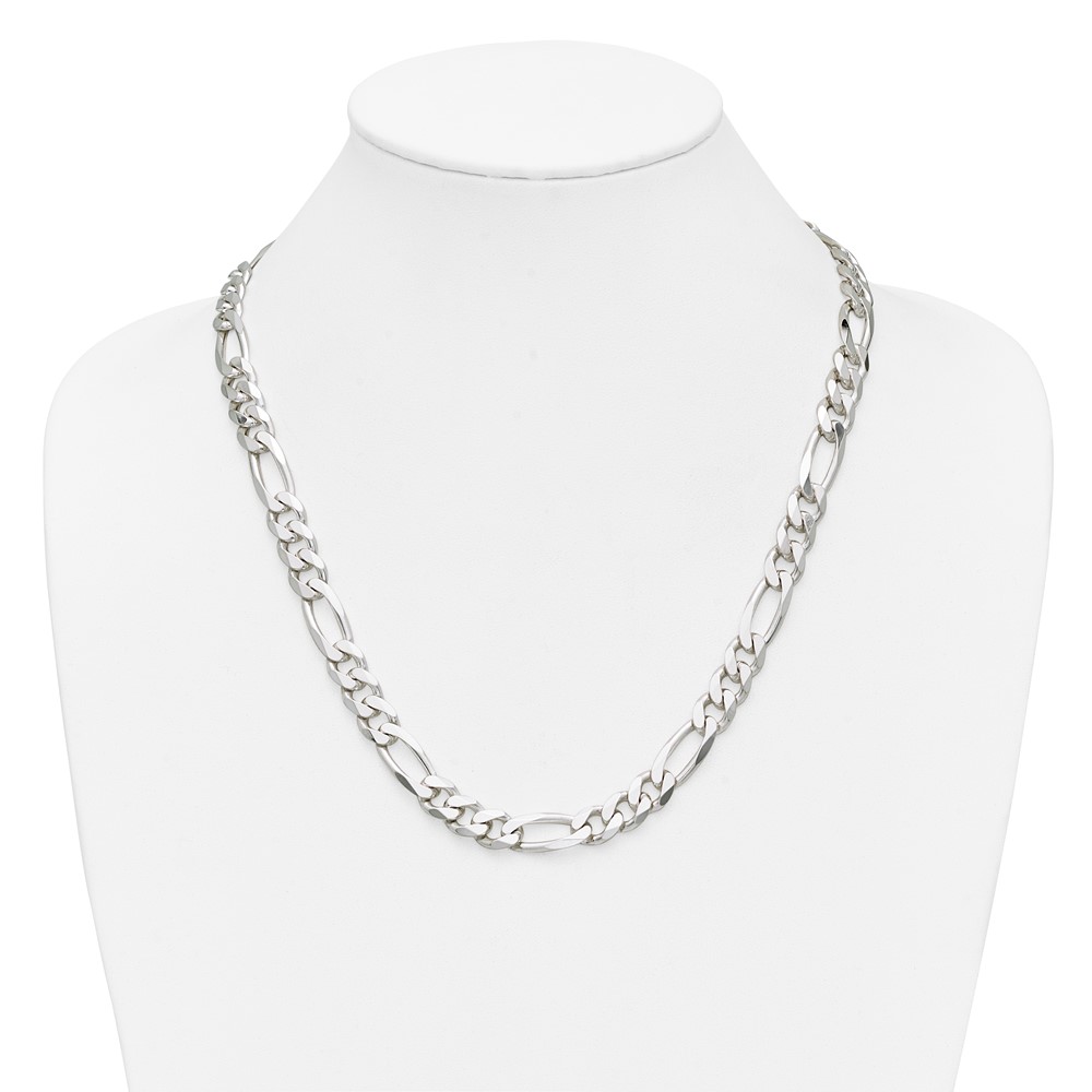 Sterling Silver 9mm Figaro Chain (QFG250-22)