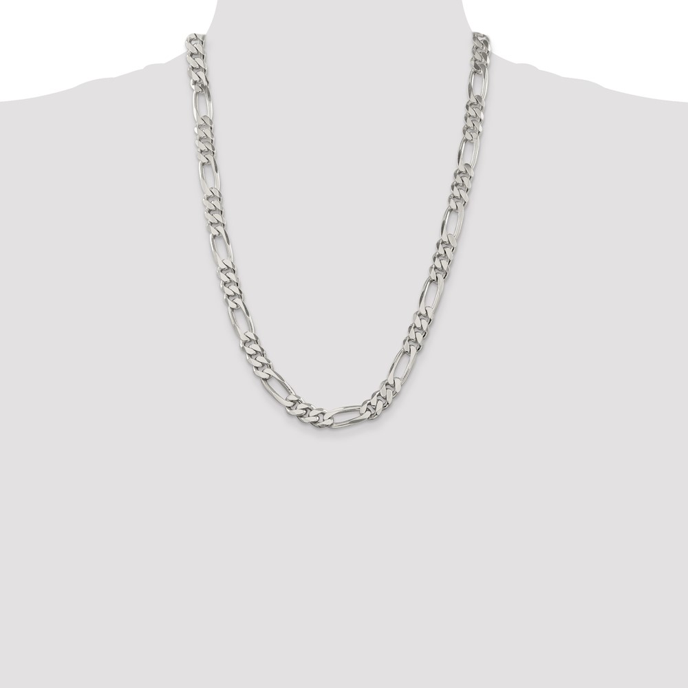 Sterling Silver 9mm Figaro Chain (QFG250-24)