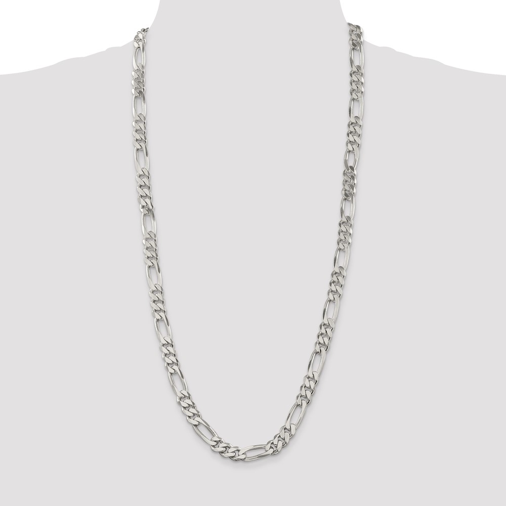 Sterling Silver 9mm Figaro Chain (QFG250-30)