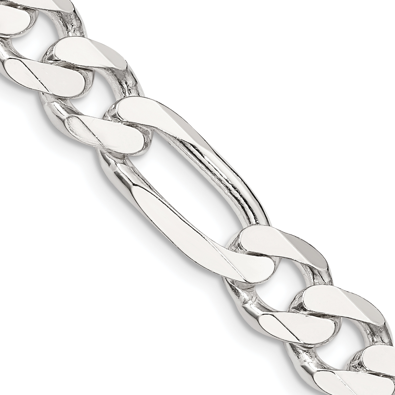 Sterling Silver 9mm Figaro Chain (QFG250-18)