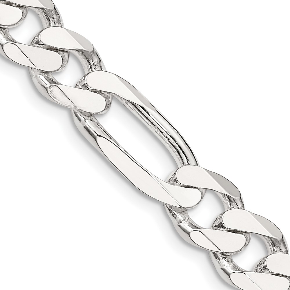Sterling Silver 9mm Figaro Chain (QFG250-18)