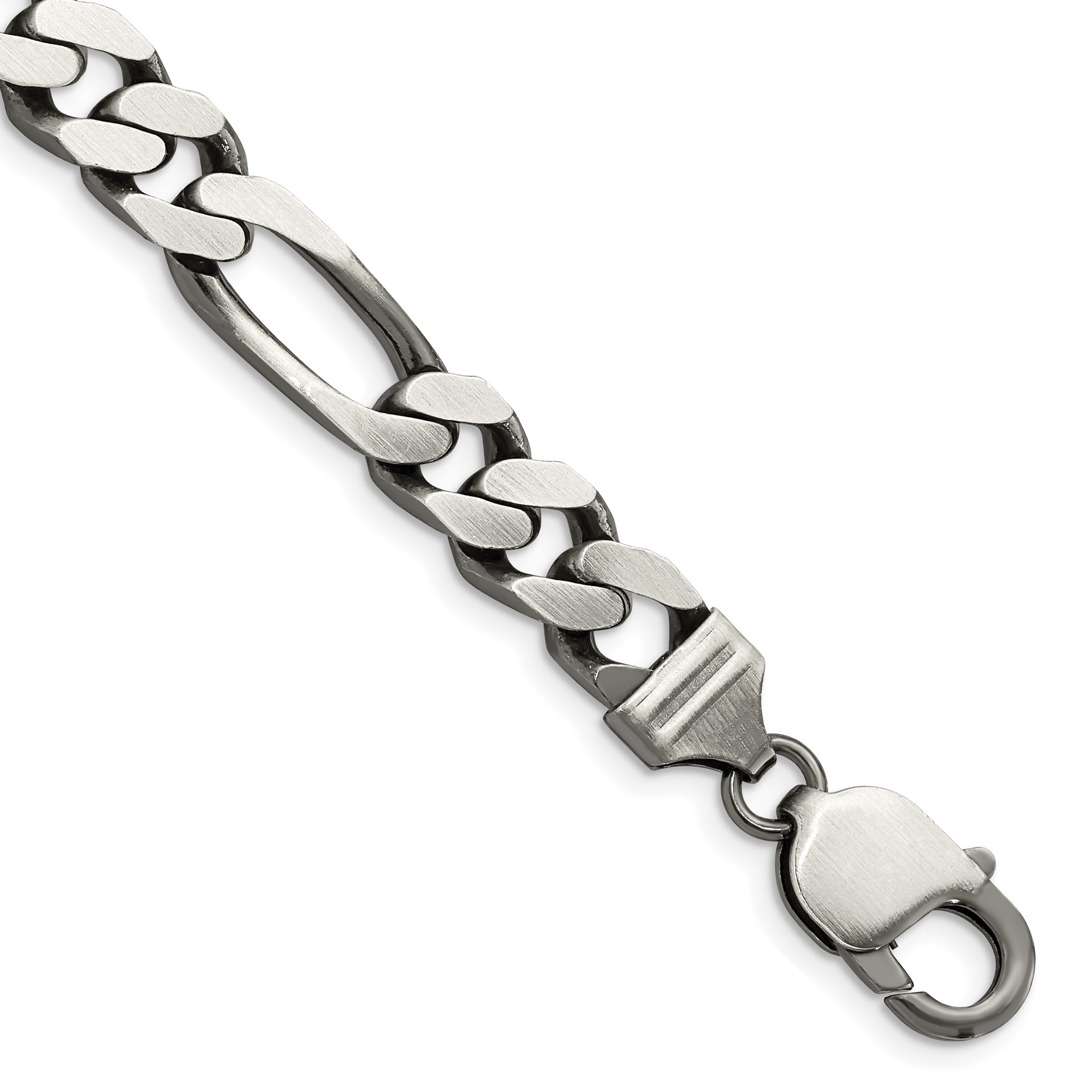 Sterling Silver Antiqued 9mm Figaro Chain (QFG250A-8)
