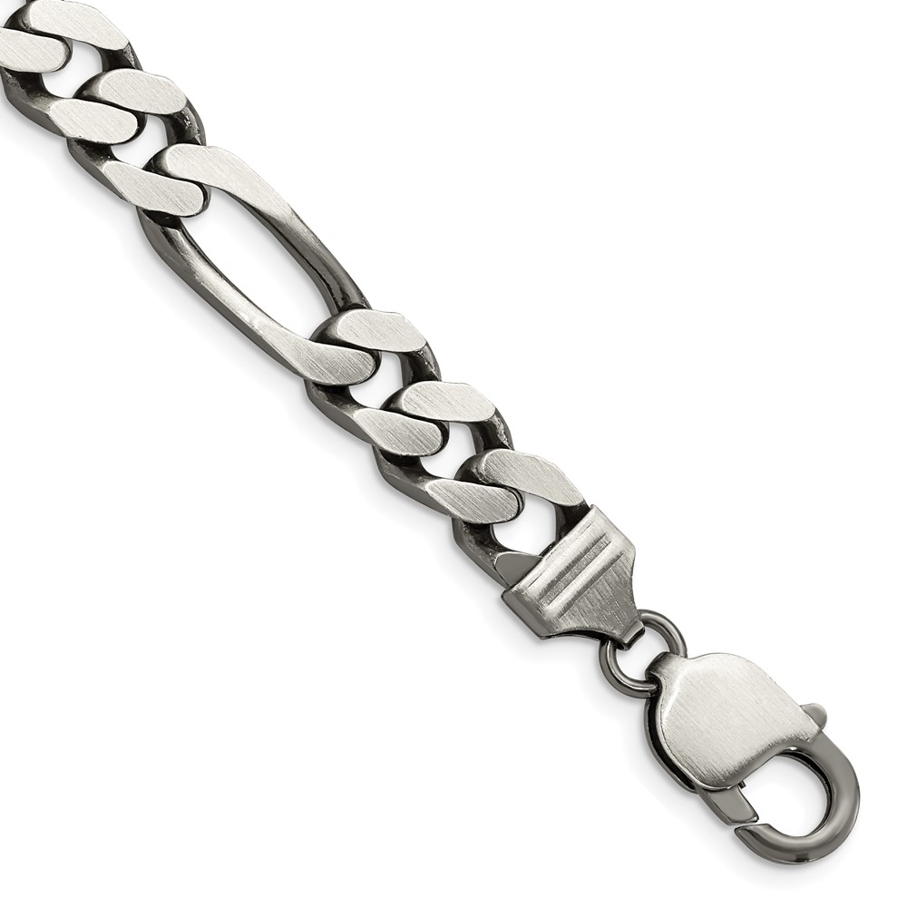 Sterling Silver Antiqued 9mm Figaro Chain (QFG250A-8)