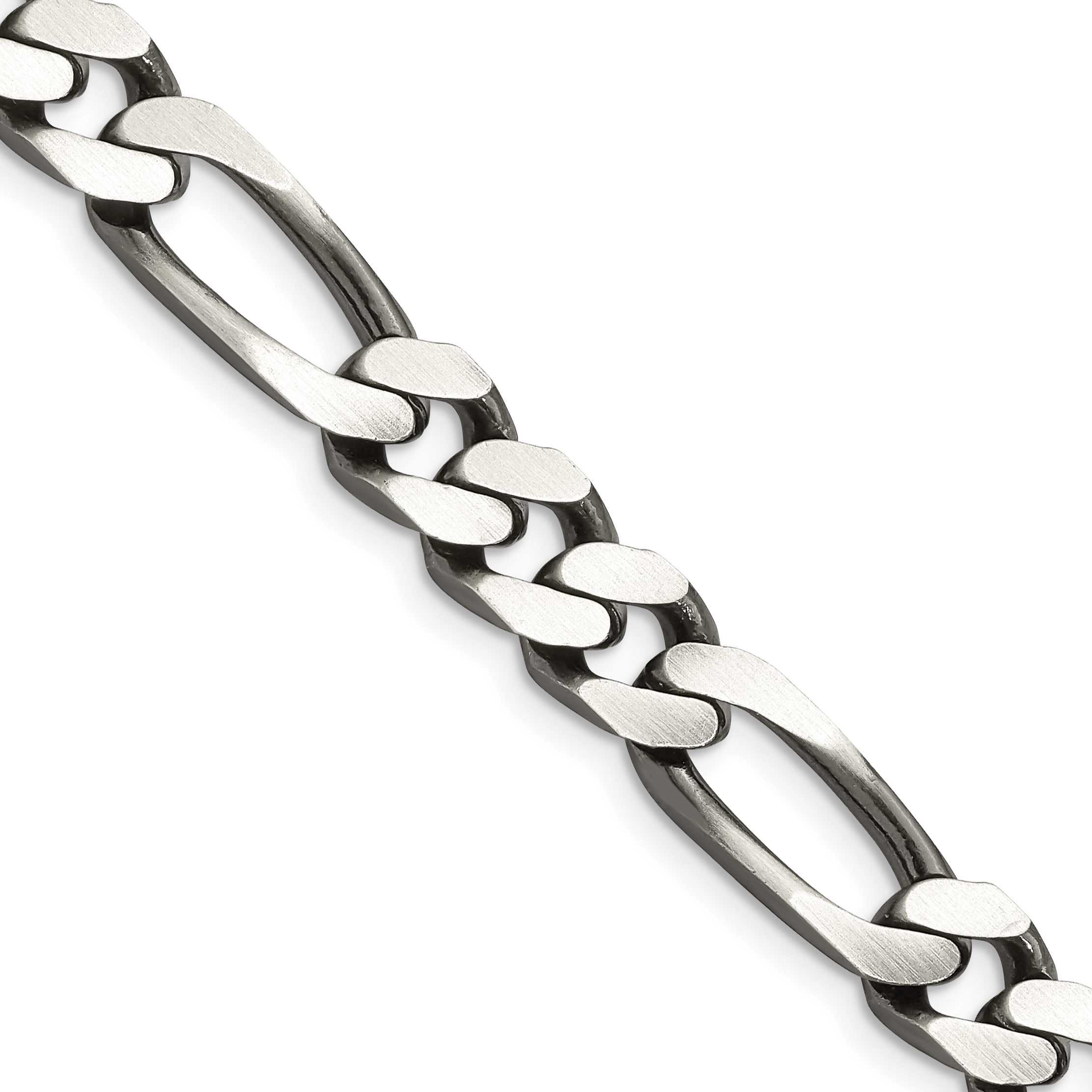 Sterling Silver Antiqued 9mm Figaro Chain (QFG250A-20)