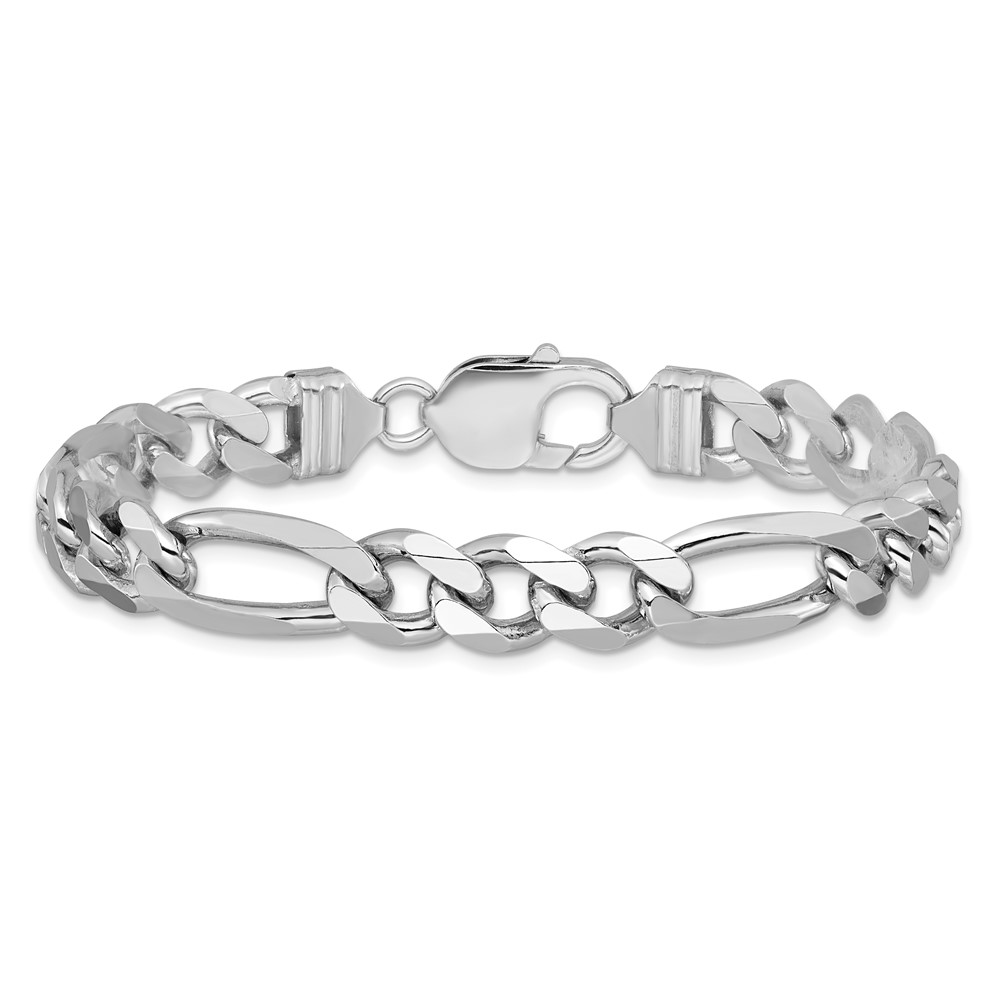 Sterling Silver Rhodium-plated 9mm Figaro Chain (QFG250R-8)