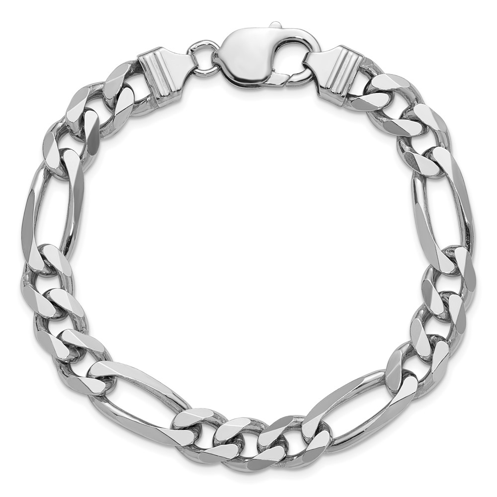 Sterling Silver Rhodium-plated 9mm Figaro Chain (QFG250R-8)