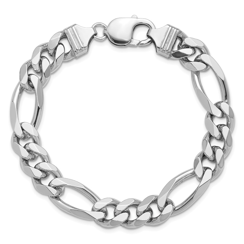 Sterling Silver Rhodium-plated 10.2mm Figaro Chain (QFG280R-8)