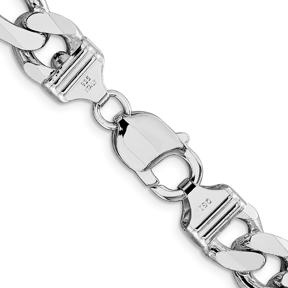 Sterling Silver Rhodium-plated 10.75mm Figaro Chain (QFG300R-22)
