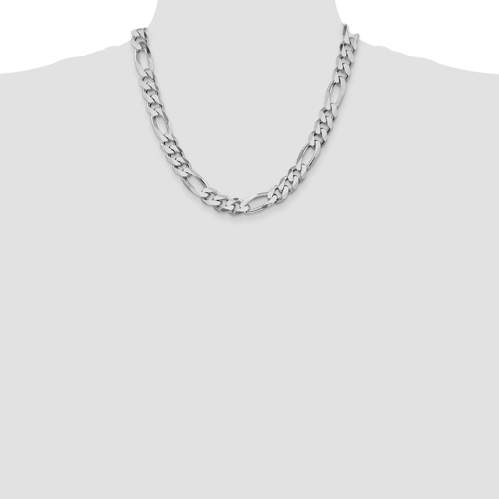 Sterling Silver Rhodium-plated 10.75mm Figaro Chain (QFG300R-20)