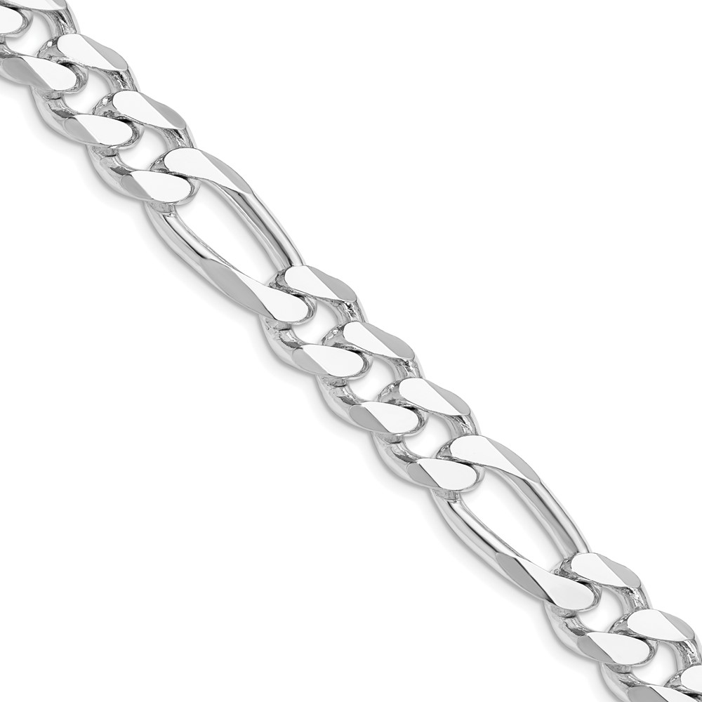 Sterling Silver Rhodium-plated 10.75mm Figaro Chain (QFG300R-20)