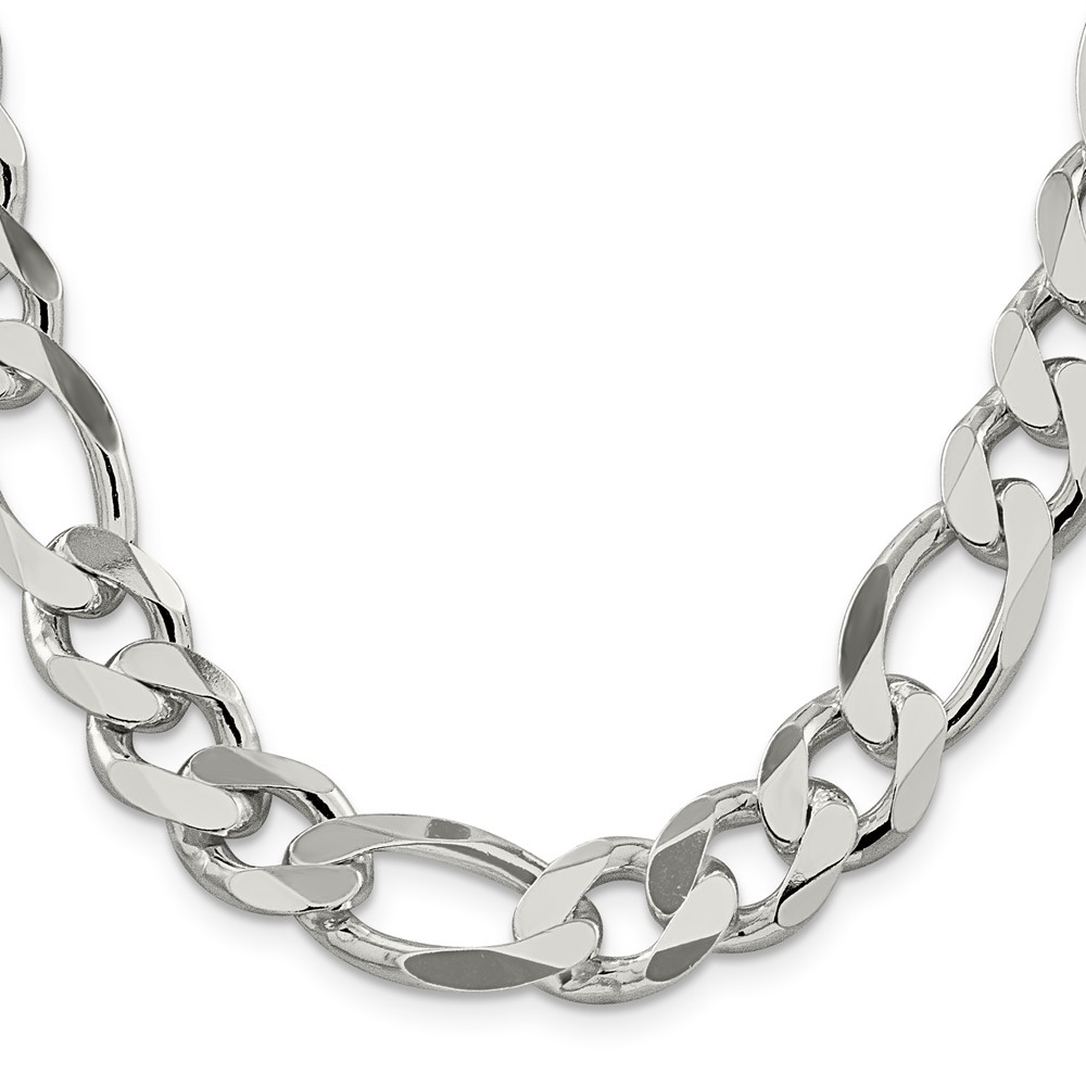 Sterling Silver 13.5mm Figaro Chain (QFG350-26)