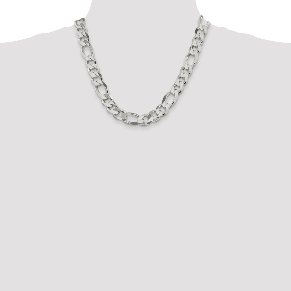 Sterling Silver 13.5mm Figaro Chain (QFG350-20)