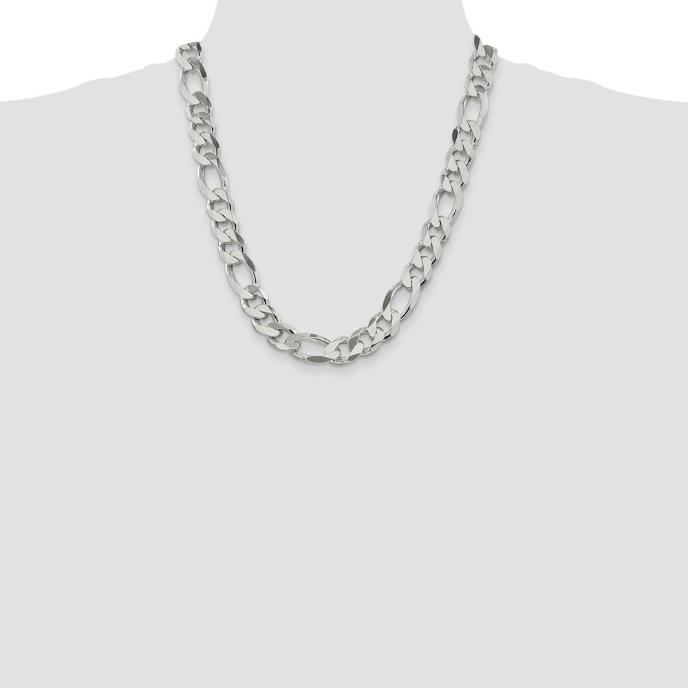 Sterling Silver 13.5mm Figaro Chain (QFG350-22)