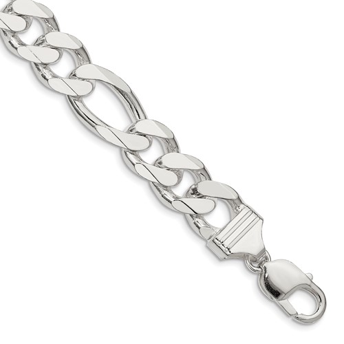 Sterling Silver 13.5mm Figaro Chain